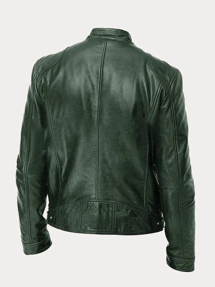 Enzo | Giacca in vera pelle nera – stile classico motociclista