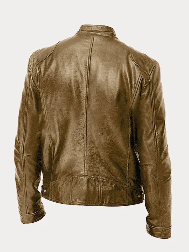 Enzo | Giacca in vera pelle nera – stile classico motociclista