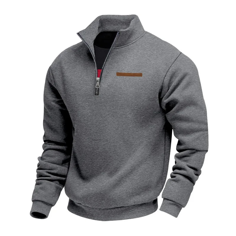 Maglione casual con zip in pile