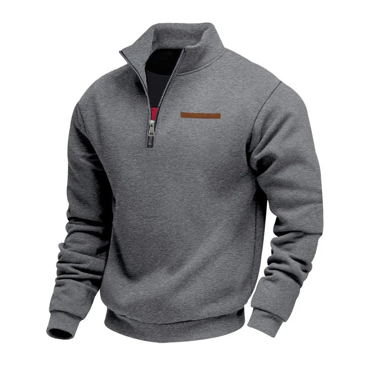 Maglione casual con zip in pile