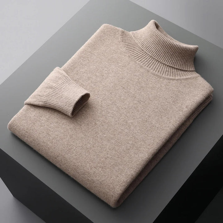 Maglione a collo alto in lana merino Monaco