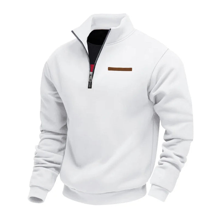 Maglione casual con zip in pile