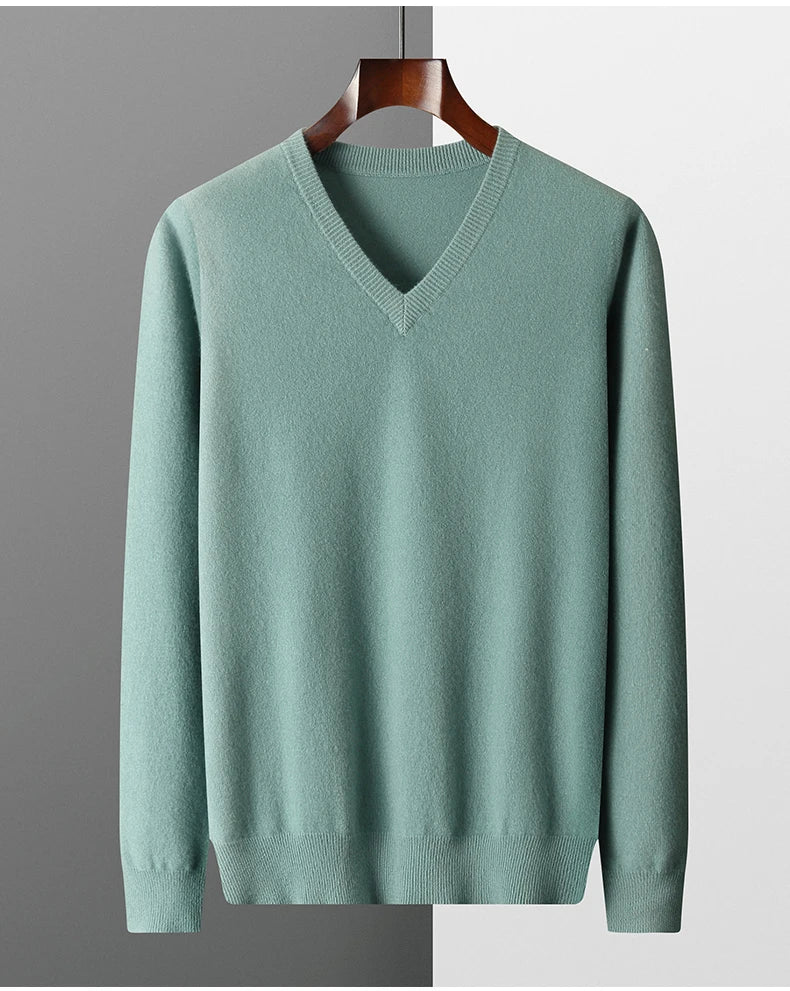 Maglione in lana con scollo a V