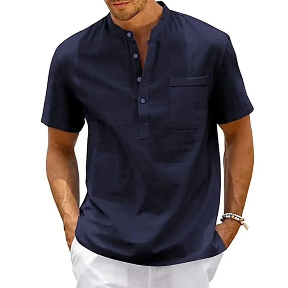 Camicia elegante in cotone e lino