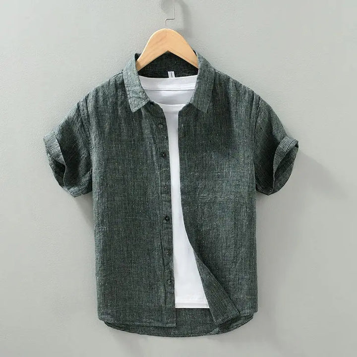 Camicia di lino a maniche corte