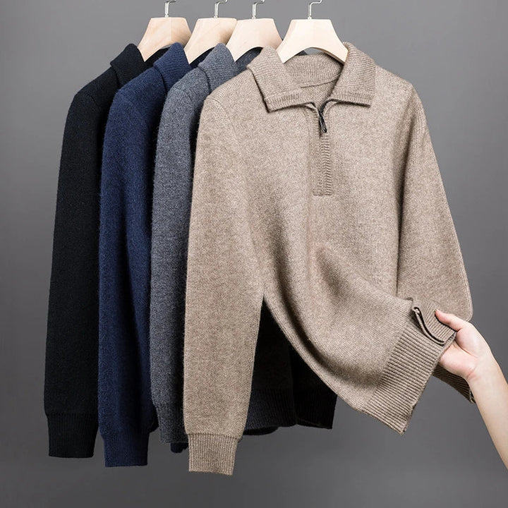 Maglione chic in cashmere con zip