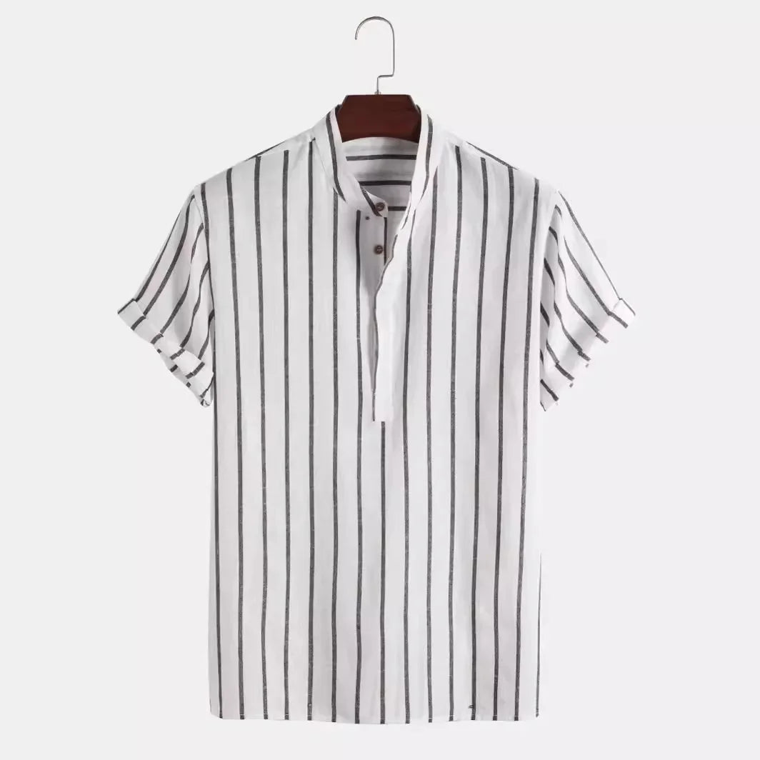 Camicia elegante a righe a maniche corte