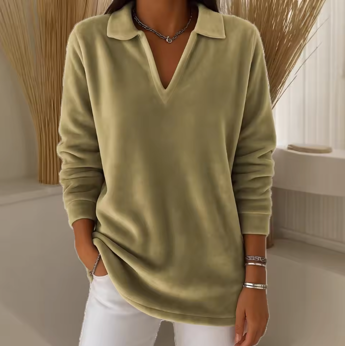 Emma | Maglia Morbida in Velluto con Scollo a V