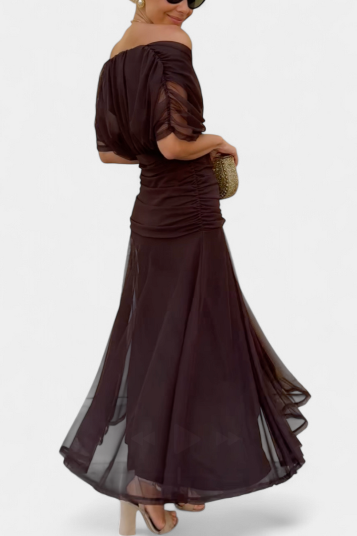 Flora™ - Long Floral V Neck Dress