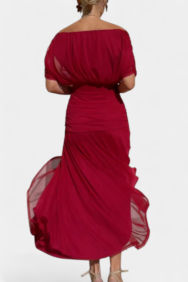 Flora™ - Long Floral V Neck Dress
