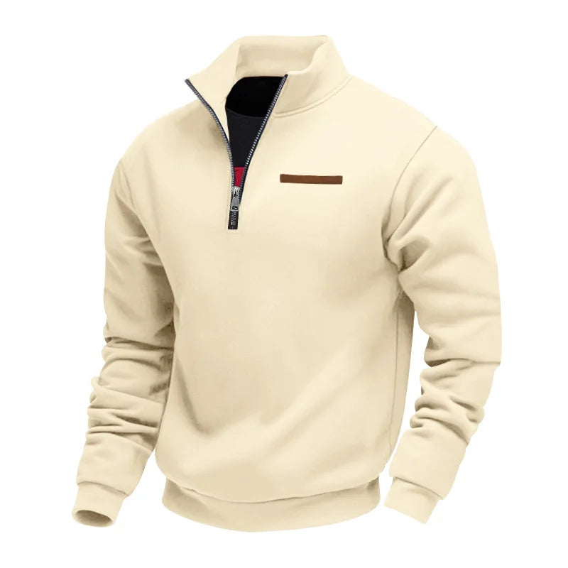 Maglione casual con zip in pile