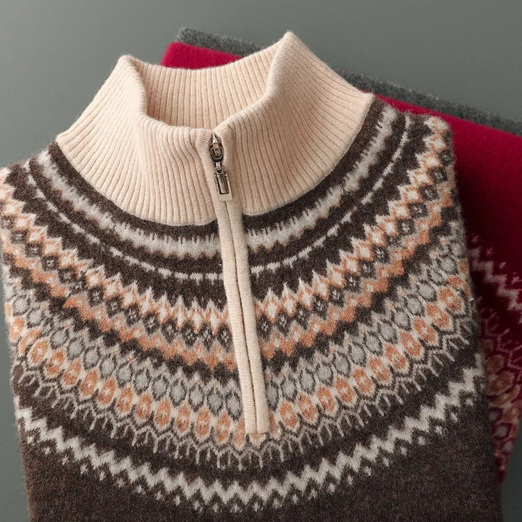 Maglione elegante con zip in cashmere