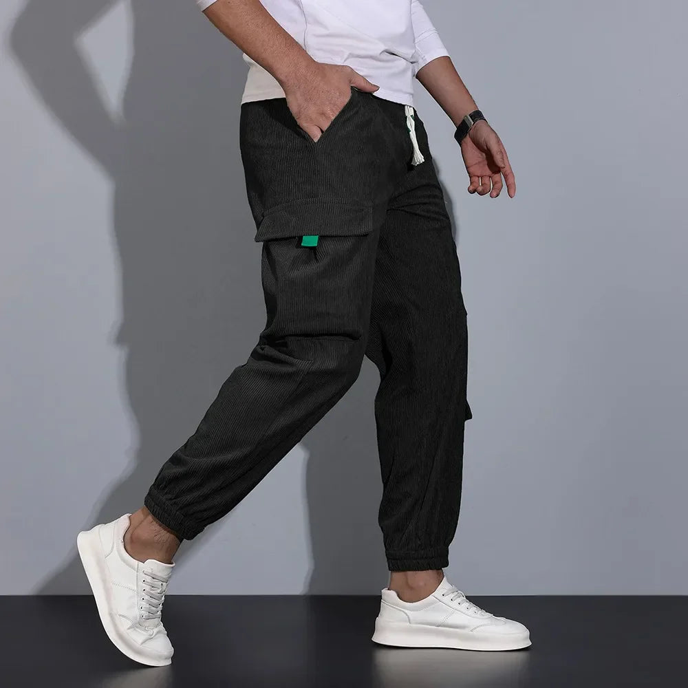 Pantaloni cargo in velluto a coste