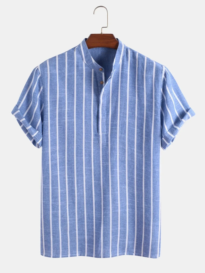 Camicia elegante a righe a maniche corte