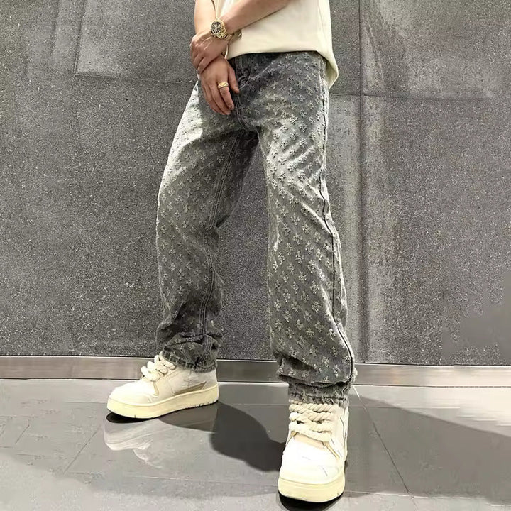 Jeans in denim jacquard