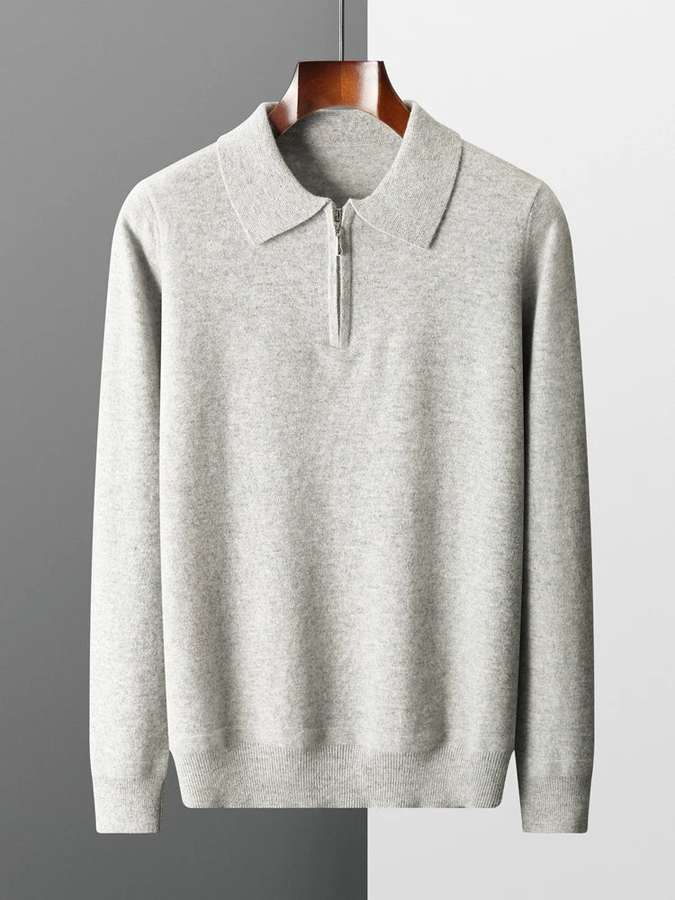 Elegante maglione polo in cashmere