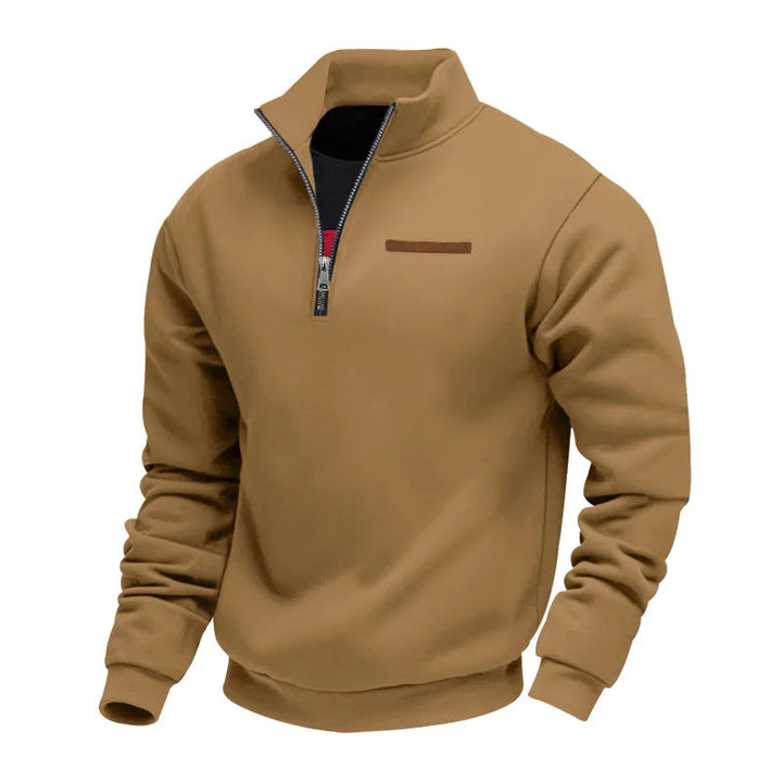 Maglione casual con zip in pile