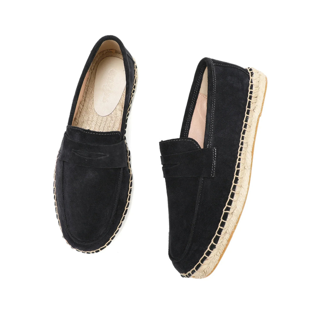 Espadrillas eleganti in pelle scamosciata