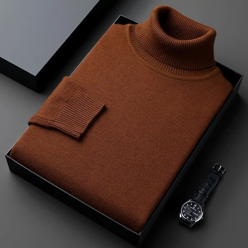 Maglione casual in lana con collo alto