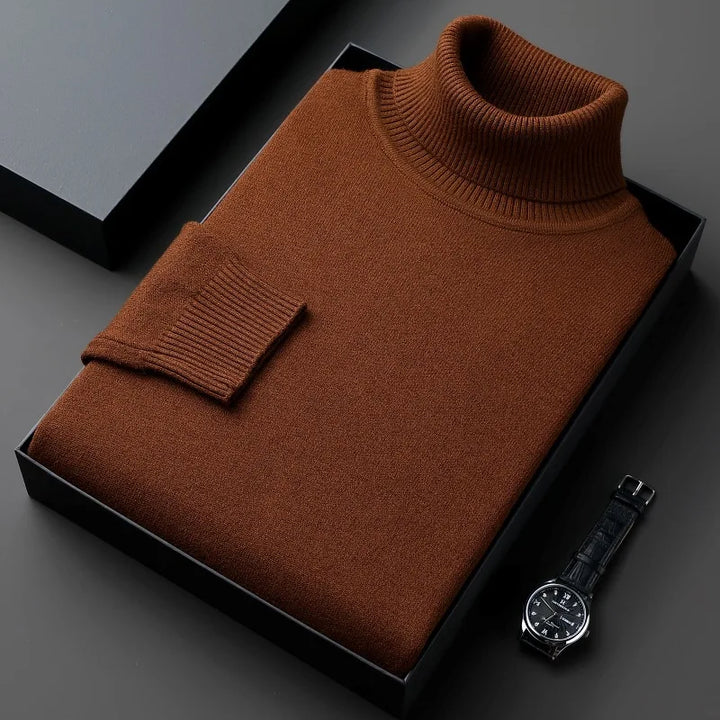 Maglione casual in lana con collo alto