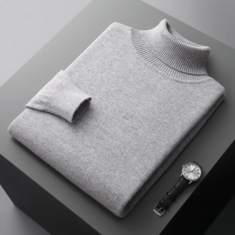 Maglione a collo alto in lana merino Monaco