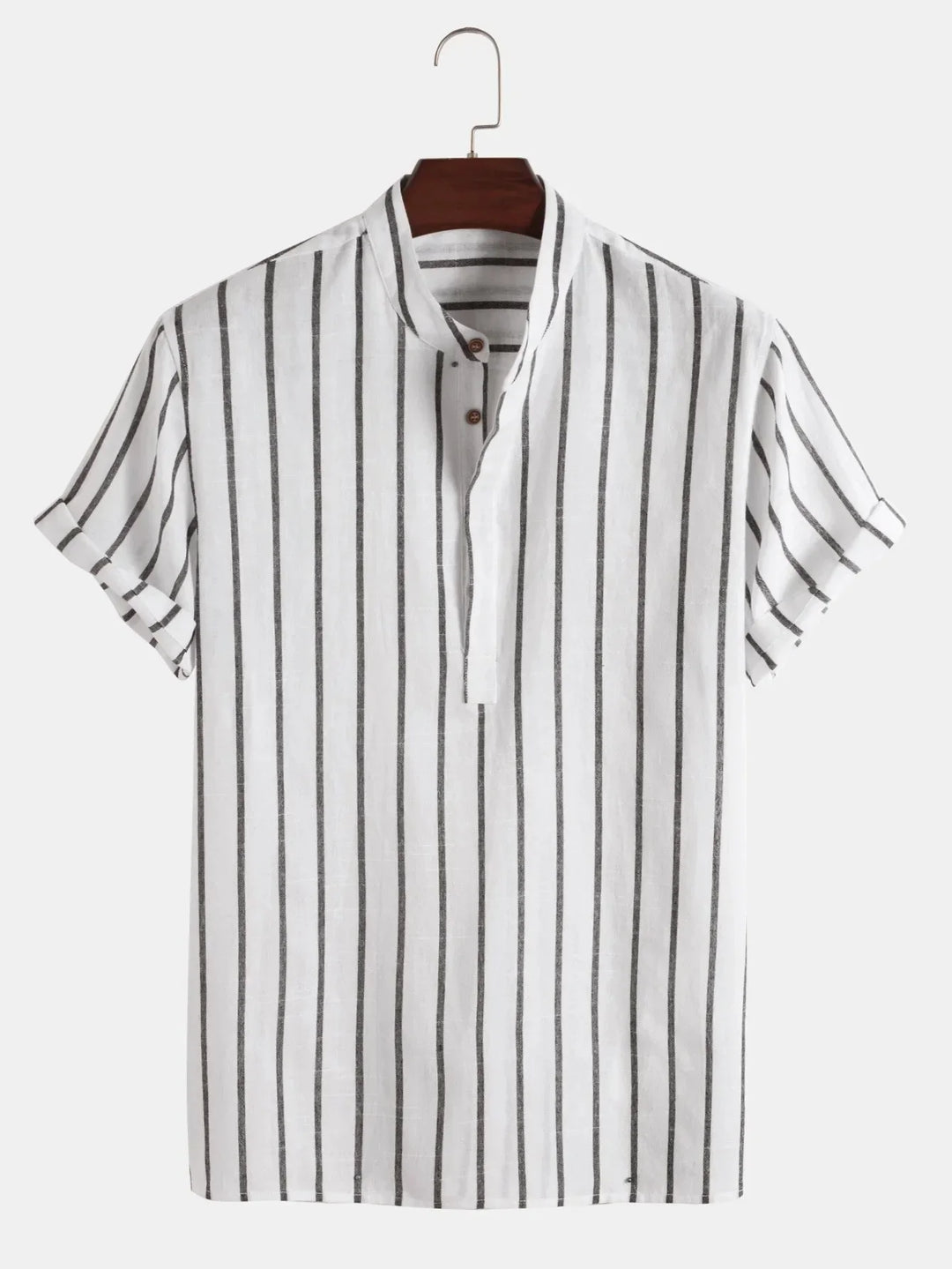 Camicia elegante a righe a maniche corte