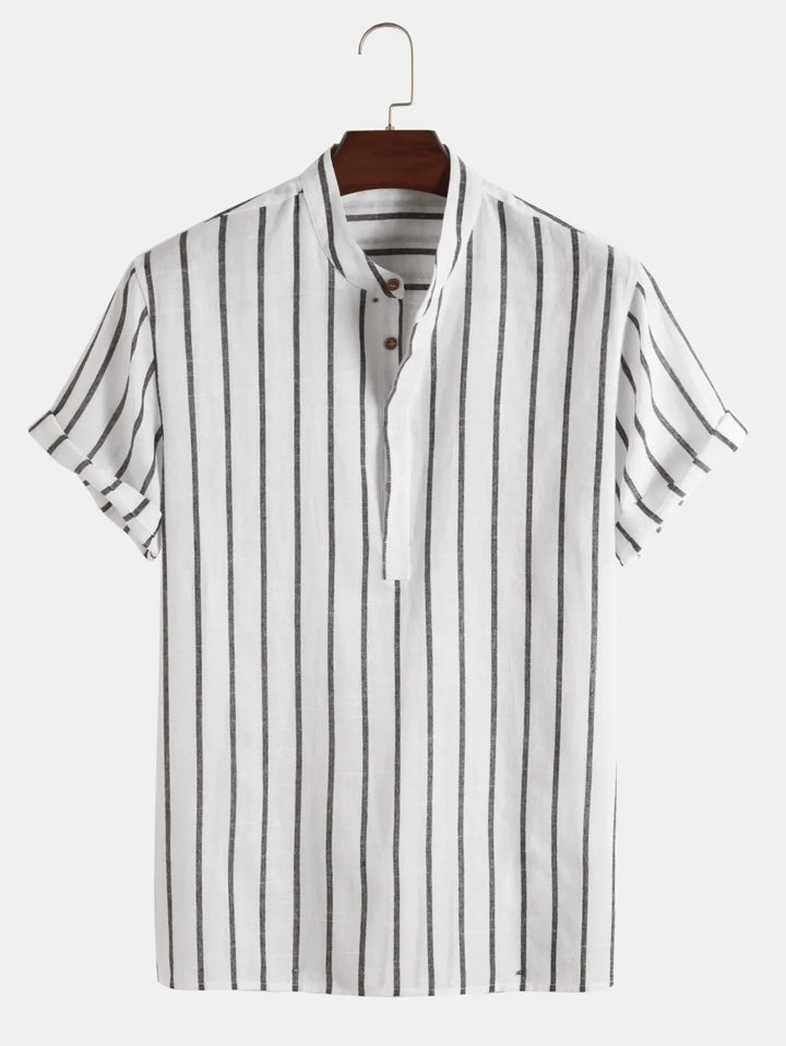 Camicia elegante a righe a maniche corte