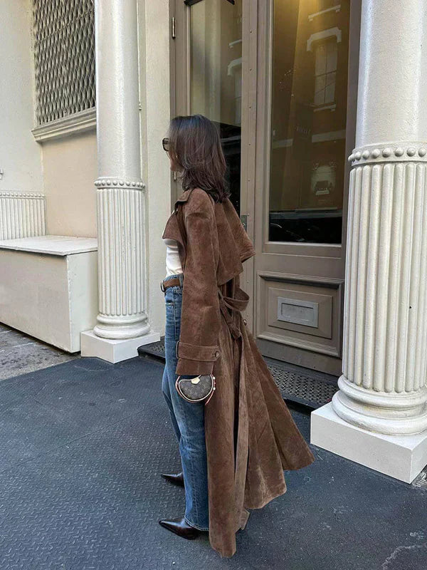 Cordula | Trench in Pelle Scamosciata