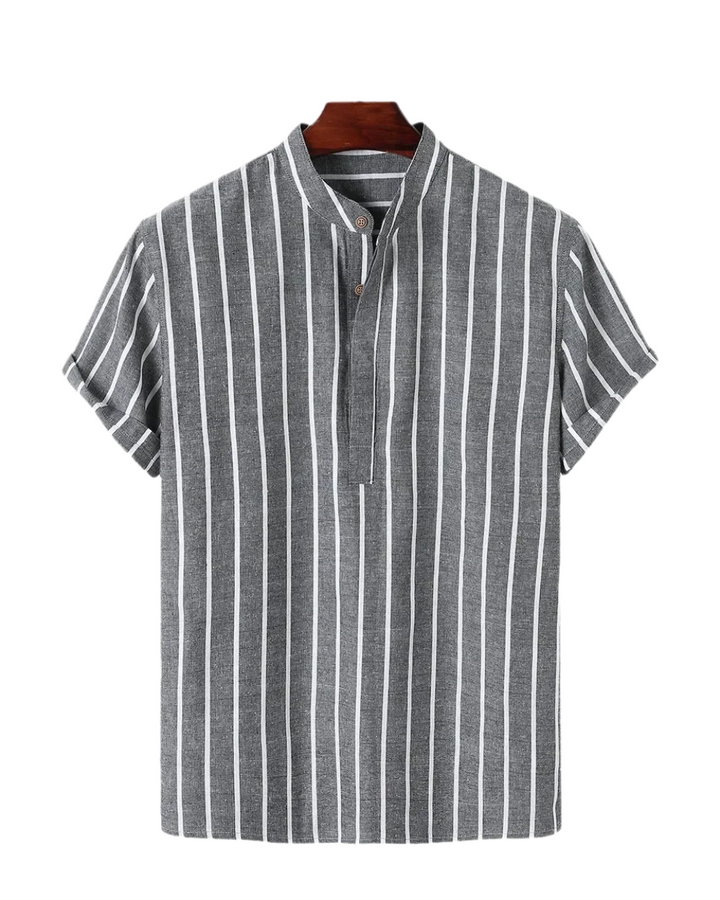 Camicia elegante a righe a maniche corte