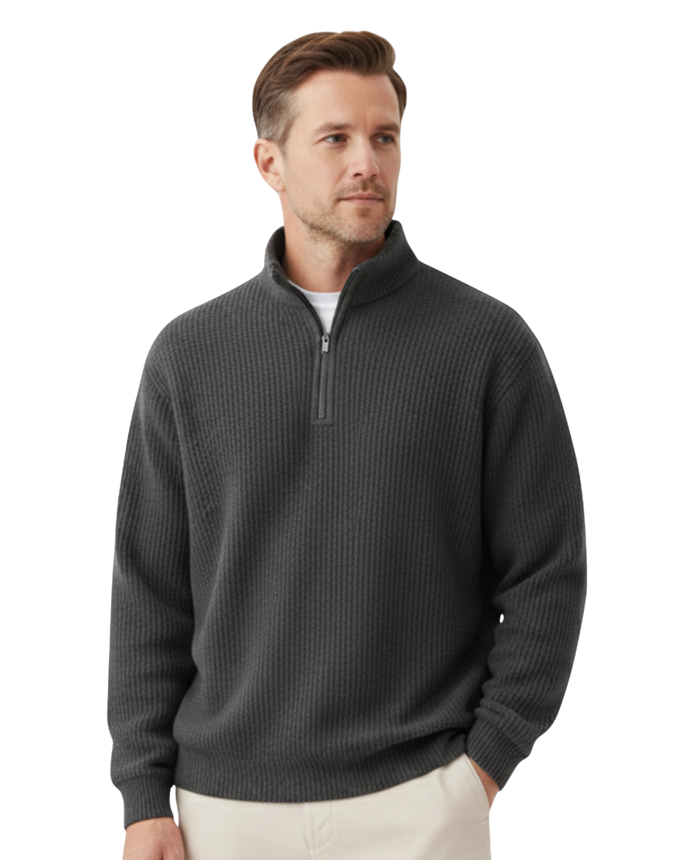 Maglione elegante con zip in maglia