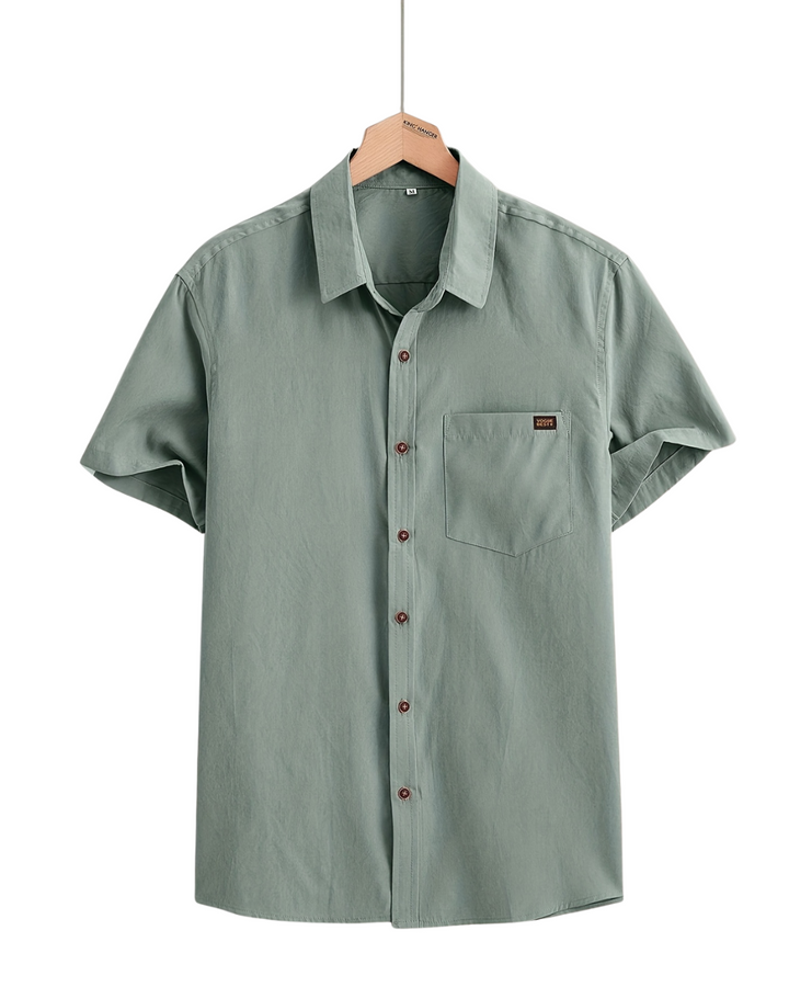 Camicia casual in cotone a maniche corte
