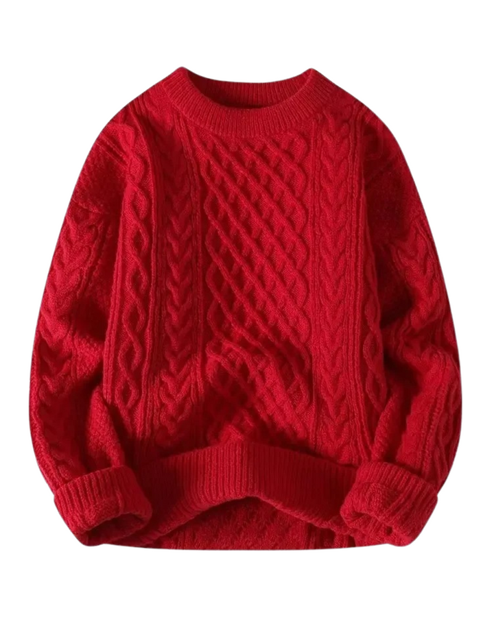 Maglione a maglia a cavi