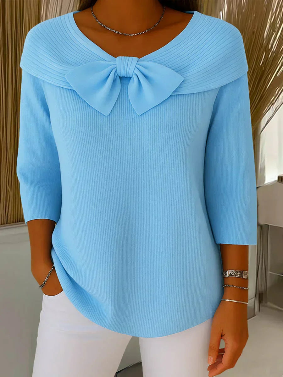 Clara | Maglia Elegante con Fiocco in Maglia Morbida