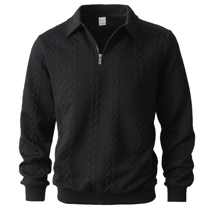 Elegante maglione con zip e motivo decorativo