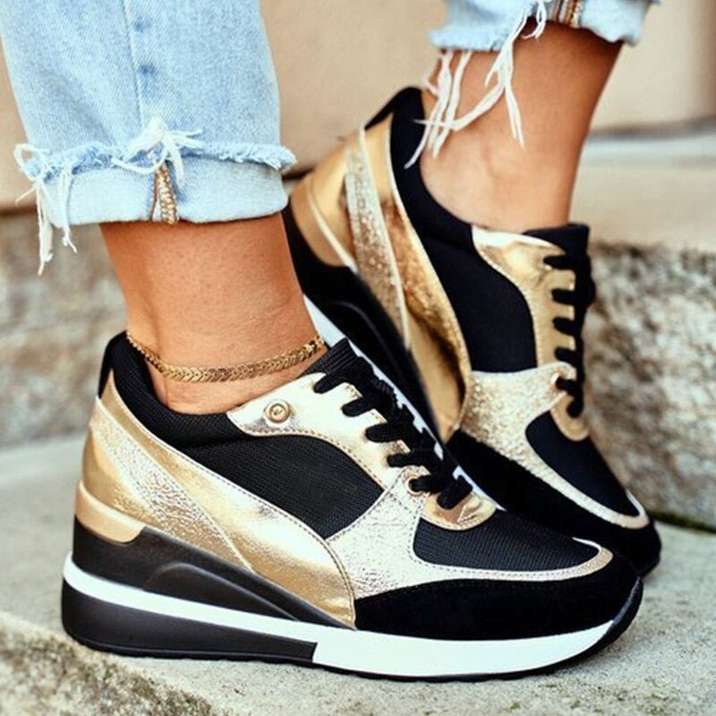 Celia | Sneakers Comode con Dettagli Dorati