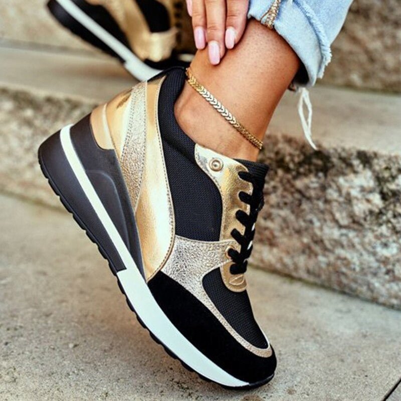 Celia | Sneakers Comode con Dettagli Dorati