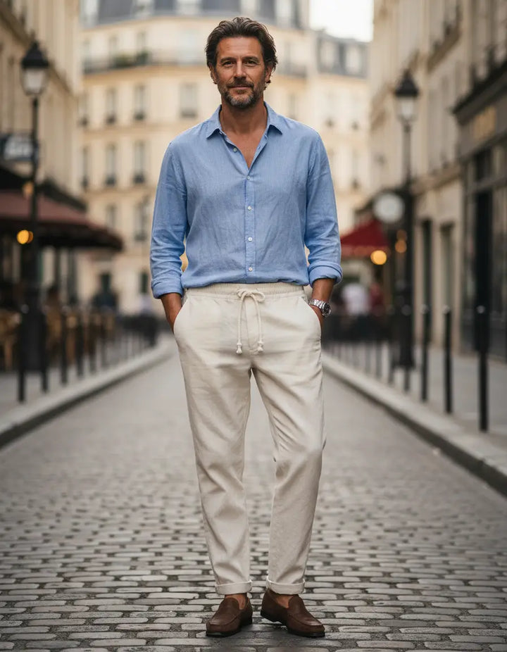 Pantaloni di lino alla moda