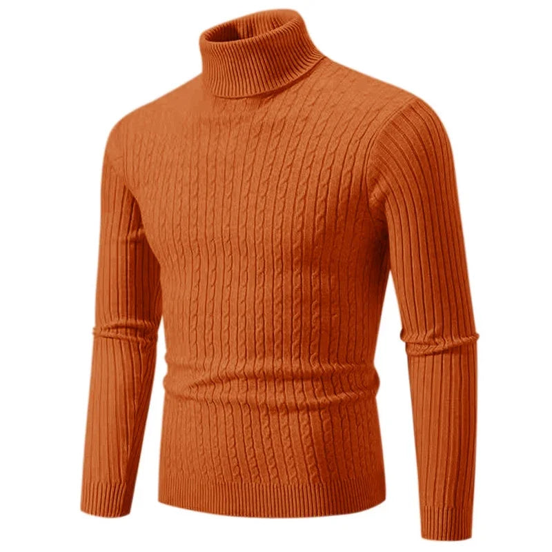 Elegante maglione a collo alto da uomo