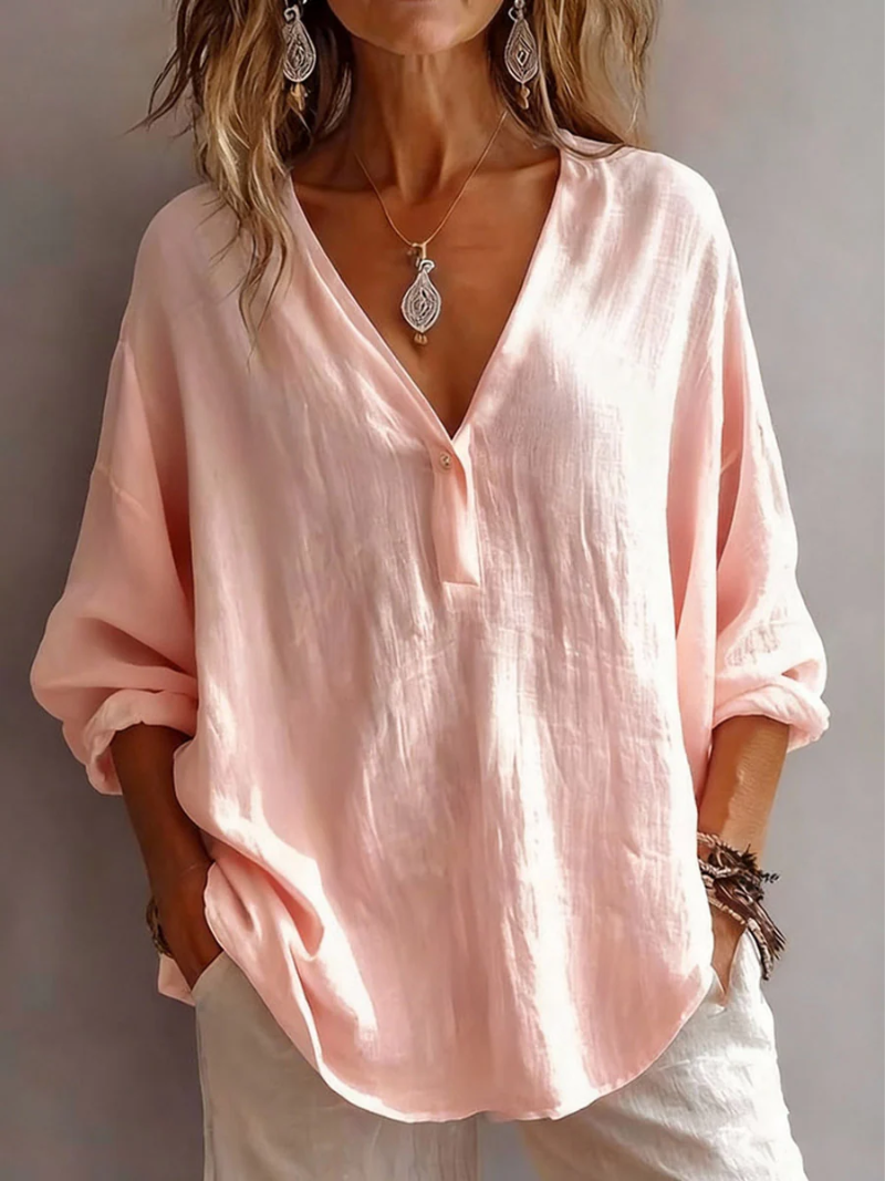 Melna - Elegante Camicetta Con Scollo a V