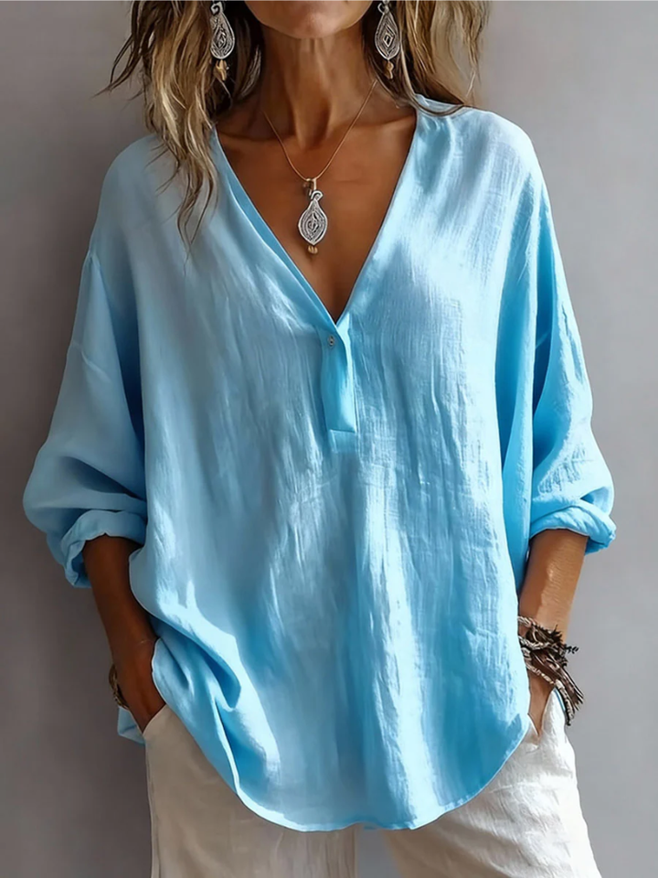 Melna - Elegante Camicetta Con Scollo a V