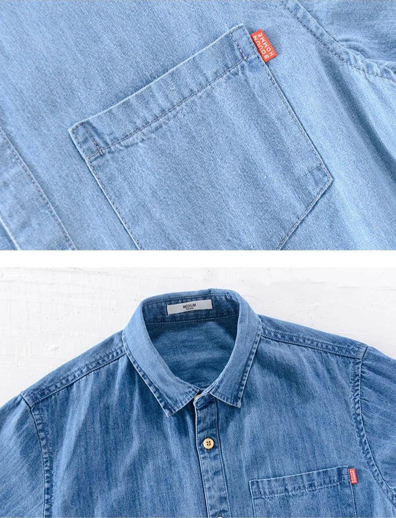 Camicia di jeans a maniche corte