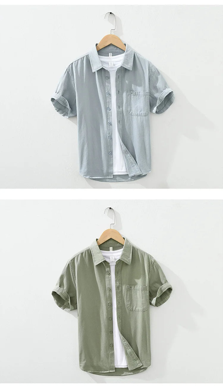 Camicia in cotone a maniche corte