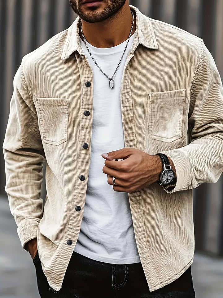 Cardigan casual in velluto a coste