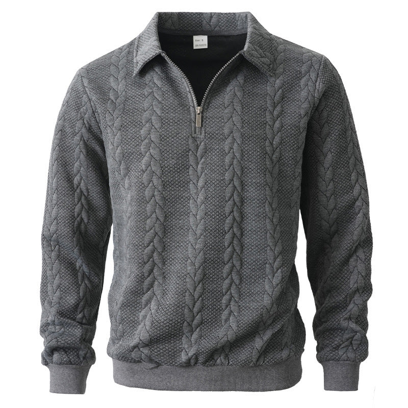 Elegante maglione con zip e motivo decorativo