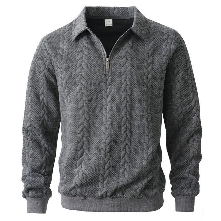 Elegante maglione con zip e motivo decorativo