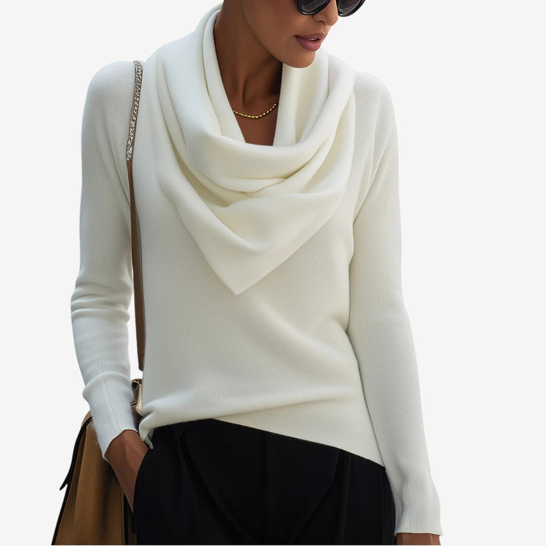 Patricia™ Maglione con collo drappeggiato