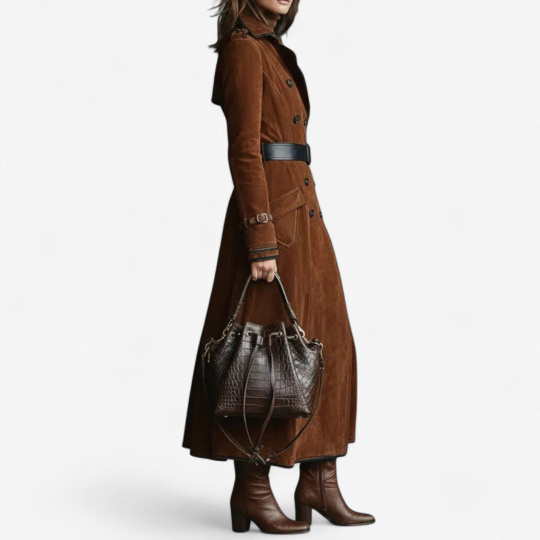Nathaly Trench in pelle scamosciata