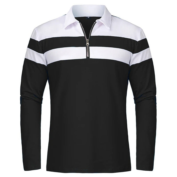 Maglione elegante con zip a righe