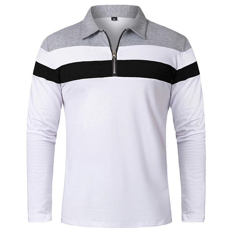 Maglione elegante con zip a righe