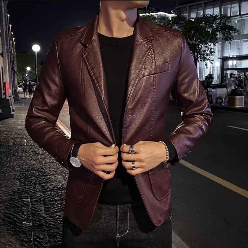 Giacca in pelle business casual